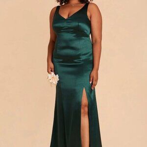 birdy grey gloria dress in shiny satin emerald